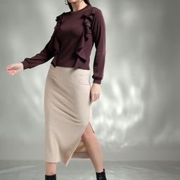 Stylecast X Kotty Women Ribbed Cuffed Sleeves Top-image-99