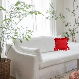 THROWPILLOW Red Embellished Velvet Rectangle Cushion Covers-image-45