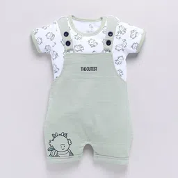BABY GO Embroidered Cotton Dungaree With Printed T-Shirt-image-15