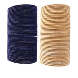 Guddan Set of 96 Navy & Golden Metal Velvet Bangles-image-54