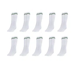 MUKHAKSH Boys Pack Of 10 White Calf Length Socks-picture-41