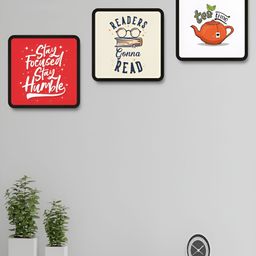 Myntra Elegant Homes Black & Red 3 Pieces Motivational Quotes Wood Wall Art-image-117