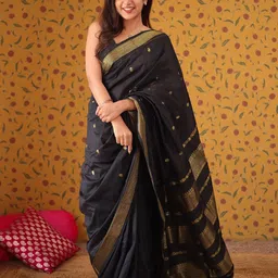 Aldwych Ethnic Motifs Woven Design Zari Banarasi Saree-image-65