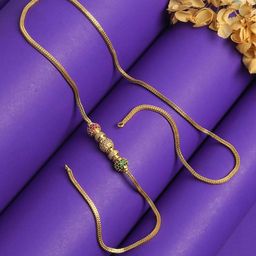 LAFORWORD Gold-Plated American Diamond Studded Mugapu Chain-image-90