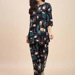 TRUVON FASHIONS Women Floral Printed Kurti with Trousers-image-59