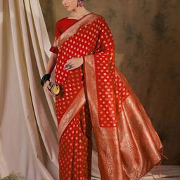 MANVAA Woven Design Zari Silk Banarasi Saree-image-74