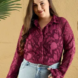 Berrylush Curve Women Floral Opaque Printed Casual Shirt-image-76