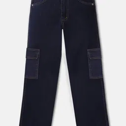 Urbano Juniors Boys Loose Baggy Fit Washed Stretchable Cargo Jeans-image-20