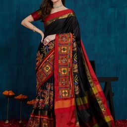Mitera Ethnic Motifs Embroidered Heavy Work Saree-picture-28