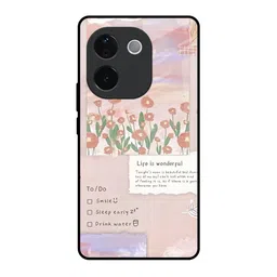 QRIOH Unisex Floral Printed IQOO Z9s Pro 5G Glass Back Case-43