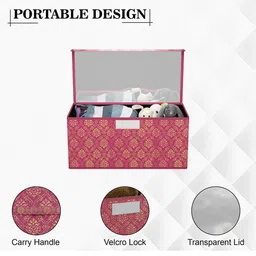 Kuber Industries Maroon 4 Pieces Drawer Organiser With Lid image 4