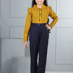 Cutiekins Girls Striped Top with Trousers-image-57