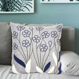 Vinayaka Fab Grey Floral Square Cushion Covers-image-89