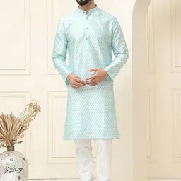SOJANYA Men Ethnic Motifs Printed Regular Kurta with Churidar-picture-18