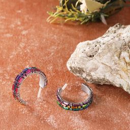 KPOP Contemporary Half Hoop Earrings-image-48