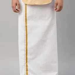 WHITE HEART Men Pure Cotton Solid Single Layer Dhoti-8