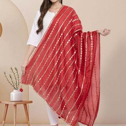 Moda Rapido Striped Leheriya Dupatta with Gotta Patti-picture-55