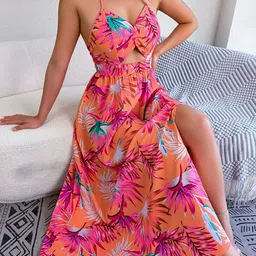 HERE&NOW Floral Printed Fit & Flare Midi Dress-picture-16