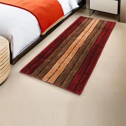 Aura Red & Brown Rectangular Anti-Slip Long-Lasting Floor Runner-22