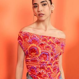 Uptownie Women Off-Shoulder Floral Print Crop Top-image-32