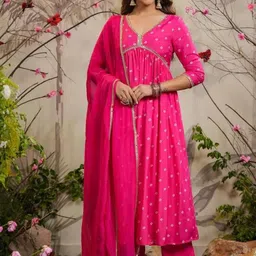 KALINI Women Embroidered A-Line Kurta Set-image-24