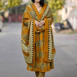 SRILICA Women Ethnic Motifs Printed Kurta with Trousers & Dupatta-19