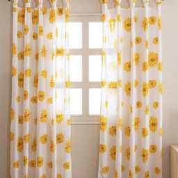HOMEMONDE Yellow & White 2 Pieces Floral Printed Sheer Door Curtain-picture-27