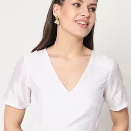 studio rasa V-Neck Stretchable Saree Blouse-image-79