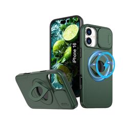 Luxury Kase Solid iPhone 16 MagSafe Shockproof Rugged Back Case With Ring Kickstand-picture-35