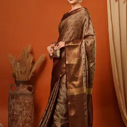 SILKWEAR Polka Dots Woven Design Jamdani Saree-picture-11