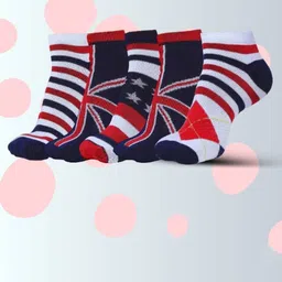 MJE Men Pack Of 5 Patterned Ankle Length Socks-image-76