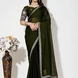 ANJANI TEXTILE Embellished Sequinned Tissue Heavy Work Saree-picture-13