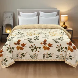 IVAZA Cream AC Room Double Bed Microfibre Comforter-image-71