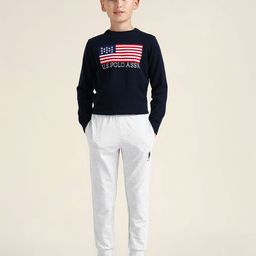 U.S. Polo Assn. Kids Boys Brand Logo Printed Cotton Joggers-picture-23