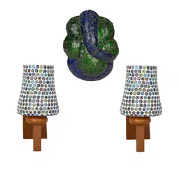 Somil Indore Mosaic Decorative Lamp Combo of Matching Wall Lamp & Blessing God Ganesh Wall Lamp, Multi Compatible with LED, Size: 14.5 X 14.5 X 28 Cm, Pack of 3.-image-38