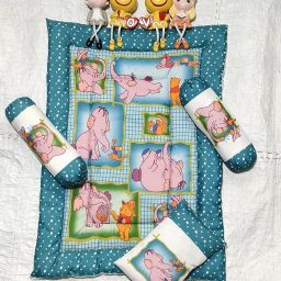 Buddy Elephant Baby Bedding Set – Teal Bliss Edition Baby Bedding Set All-over Elephant Cartoon Print – Cheerful, baby-friendly illustrations.-image-34