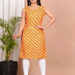 Chasvi Striped Sleeveless Round Neck Straight Kurta-image-96