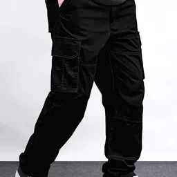 VOGAAN Men Relaxed Loose Fit Cargos Trousers-image-15