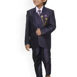 BAESD Boys 5 Piece Long Sleeves Single-Breasted Party Suit-image-80