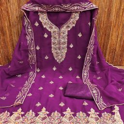rangtulika ethnics Rangtulika Floral Embroidered Zari Unstitched Dress Material-picture-10