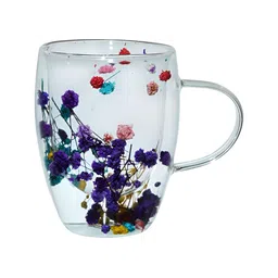 Aura Transparent & Purple Printed Glass Glossy Mugs Set of Cups and Mugs image 5