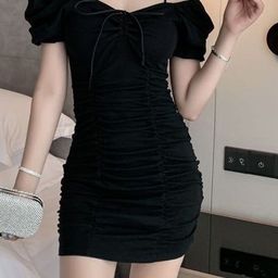Outzidr Women Cold-Shoulder Ruched Bodycon Mini Dress-picture-44