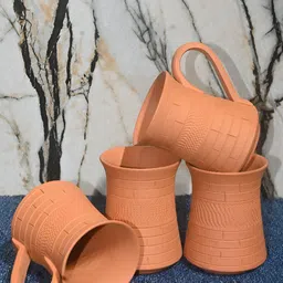 The handicraftian Terracotta ROYAL Coffee Mug Set of 4-12