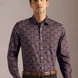 Louis Philippe Men Ethnic Motifs Printed Spread Collar Cotton Formal Shirt-image-23