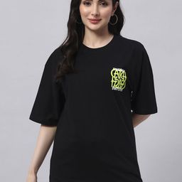 AECK Women 3D Fit Typography Printed Round Neck Cotton Relaxed Fit T-shirt-image-50