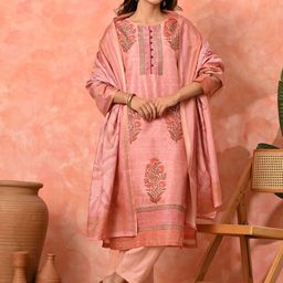 Sangria Women Floral Printed Kurta with Trousers & Dupatta-picture-28
