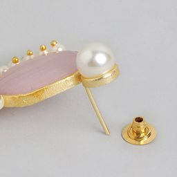 Anouk Gold Plated Beaded Teardrop Shaped Drop Earrings image 4