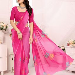 vj fashion Floral Printed Pure Georgette Saree-image-25