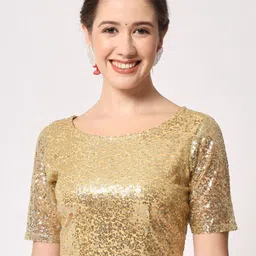studio rasa Sequinned Non-Padded Saree Blouse-15