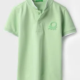 United Colors of Benetton Boys Solid High Neck Cotton T-shirt-image-90
